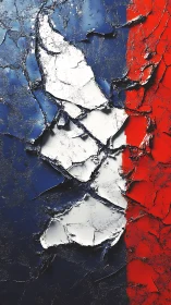 Cracked tricolor textures holding bold color and quiet story.