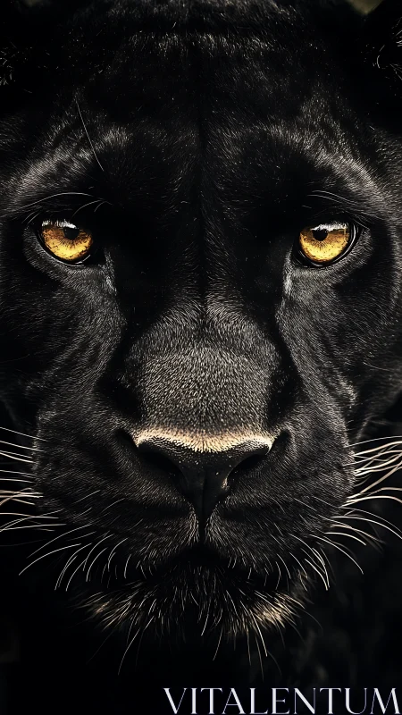 Black Leopard Direct Stare Portrait.