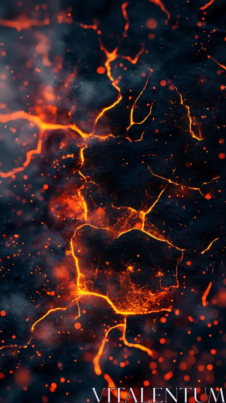 Lava Network Cracks. Glowing molten pathways through dark stone.