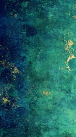 Emerald and navy textured abstract with gold highlights.