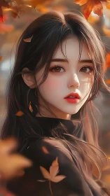 Gentle autumn portrait captures a soft, dreamlike quiet moment