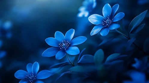 Blue Blossoms Dancing in Twilight.