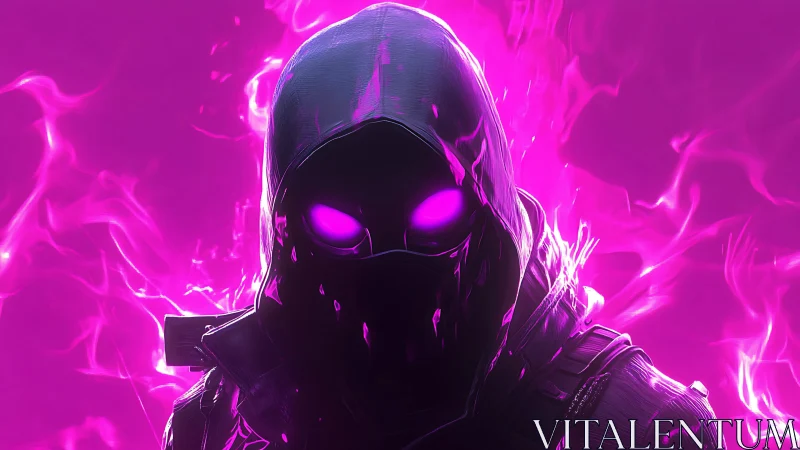 Electric purple rogue emerges from glowing neon shadows