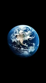 Lonely blue planet quietly glows at center of velvet cosmos