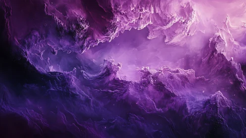 Nebular violet turbulence renders abstract cosmic fluidity