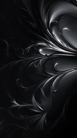 Soft silver currents unfolding through midnight shadows.