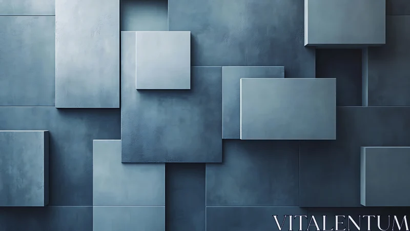 Soft blue geometric panels creating calm layered depth.