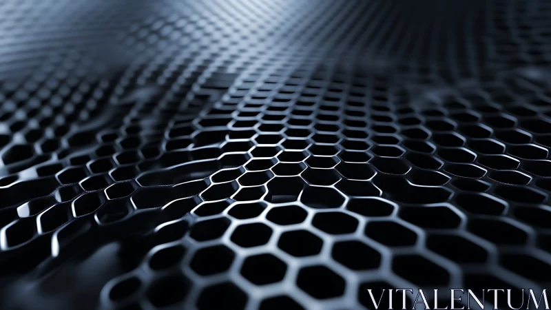 Gleaming hexagon waves stretch into a calm digital horizon