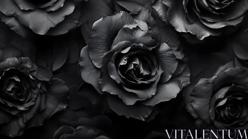 Black Roses in High Contrast Monochrome.