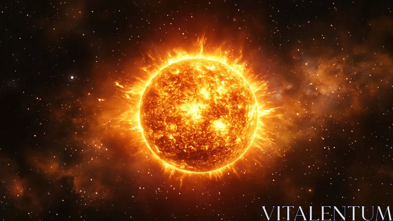 Blazing solar sphere radiates intense flares in deep space