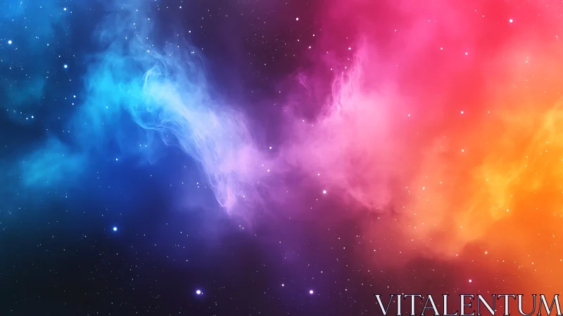 Bicolor nebula cloudscape in deep space with starfield contrast.