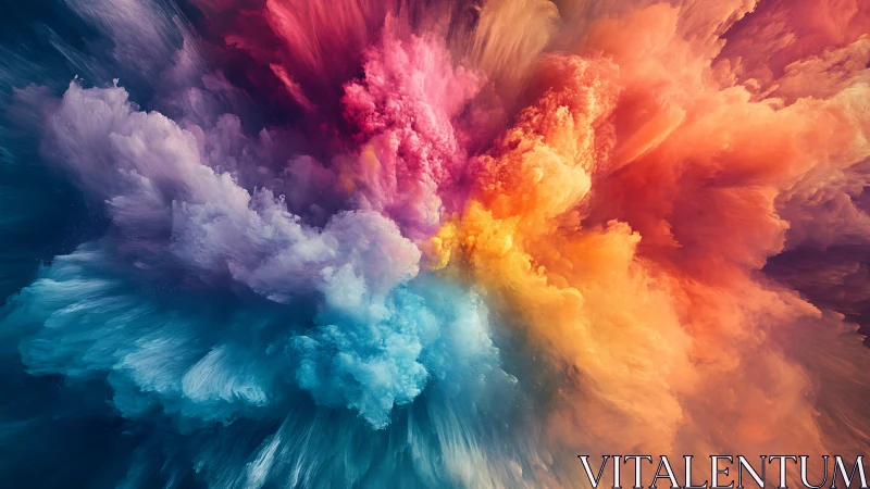 Radiant color clouds bursting into a joyful cosmic sky.