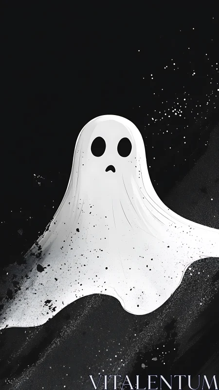 Shy little ghost drifting through a splattered midnight sky.