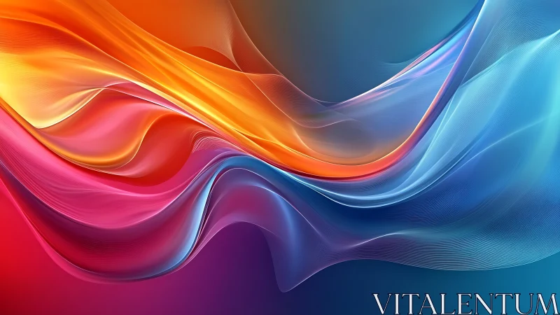 Iridescent luminous ribbons in flowing gradient motion.