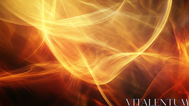 Golden Light Waves Abstract Background