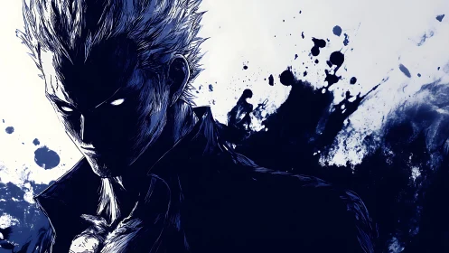 Shadow-lit anime antihero wrapped in inky midnight energy.