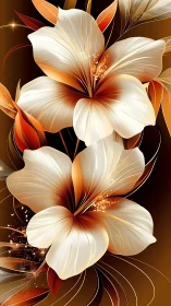 Luminescent Botanical Composition with Gradient Saturation Dynamics.