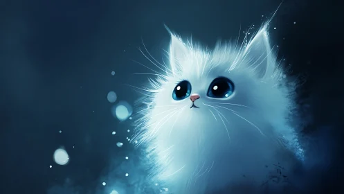 Luminous Whisker-Eyed Feline Dream.