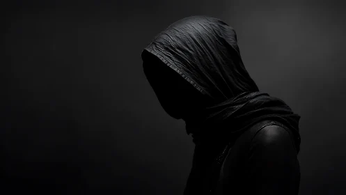 Mysterious hooded silhouette invites quiet, thoughtful curiosity