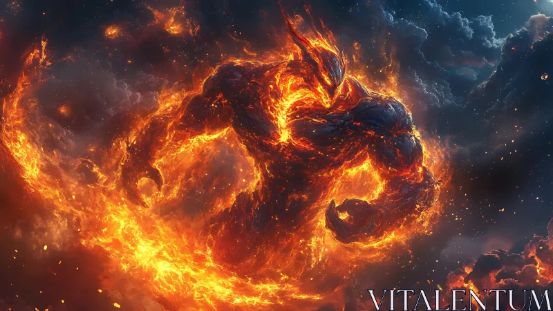 Firestorm titan twists the sky into a molten battlefield