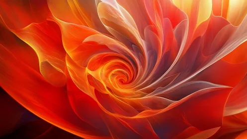 Solar petal vortex unfurls in molten crimson and gold.