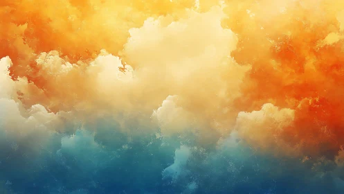 Radiant sky gradient merges blazing gold into cool blue haze.