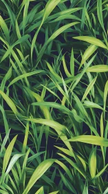 Layered vector foliage renders overlapping grass blades precisely