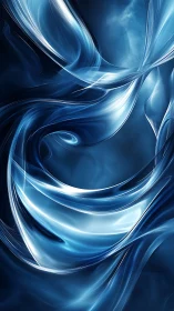 Liquid starlight pirouettes through deep electric blue space