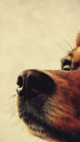 Noble dog snout in warm light, a whiskered daydream portrait.