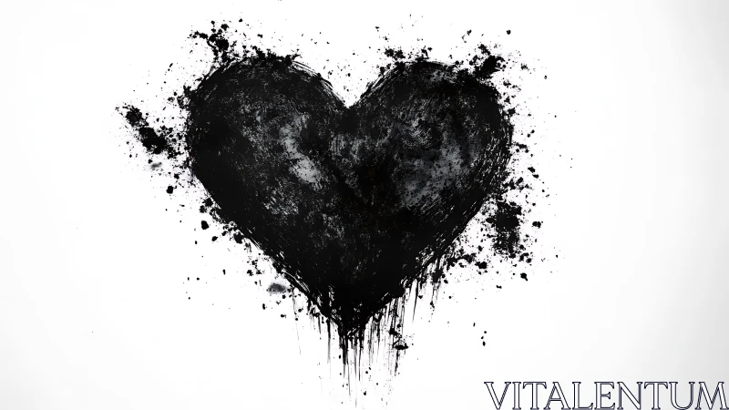 Fractured Heart Dissolving in Darkness and Splatter