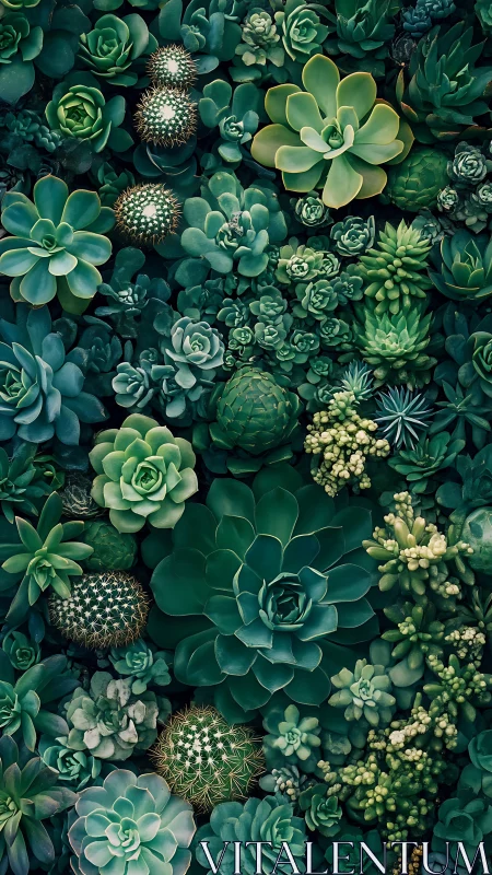 Lush succulent garden wall filled with cozy layered greens.