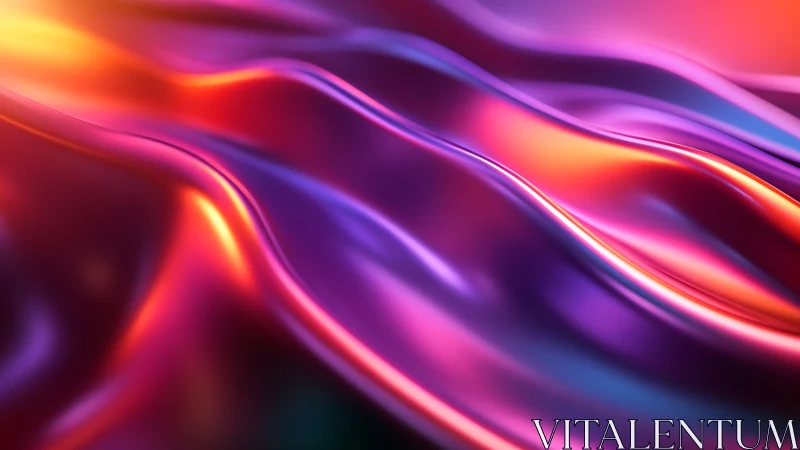 Luminous molten waves flow in vibrant neon gradients of light