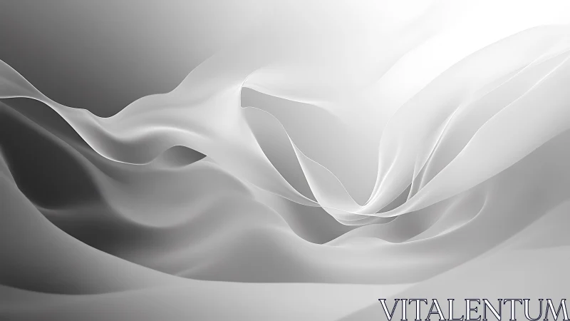 Flowing white waves form a serene abstract minimal landscape