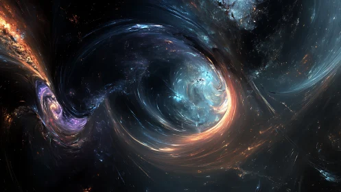 Twin luminous cosmic vortices twist through deep space