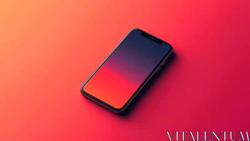 Modern smartphone with notch display against coral-to-magenta gradient background