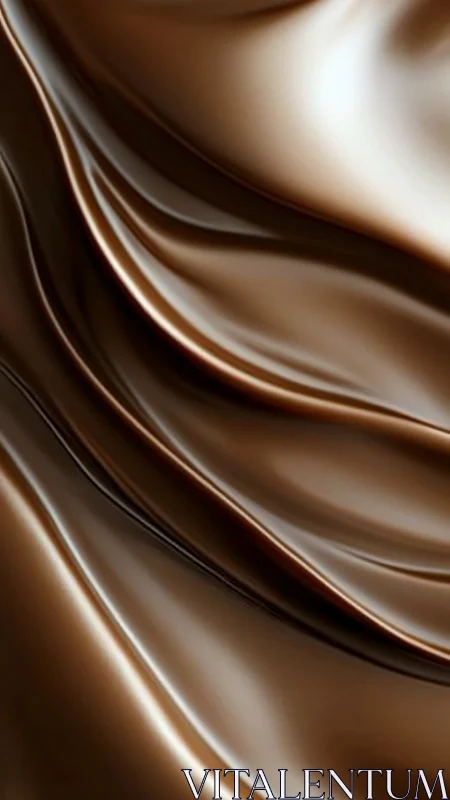 Macro close-up of flowing liquid chocolate surface folds
