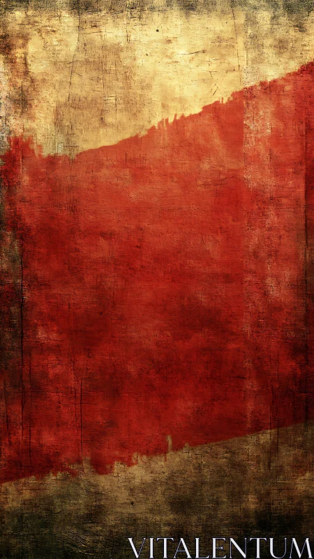 Textured red abstract wall evokes rustic industrial warmth