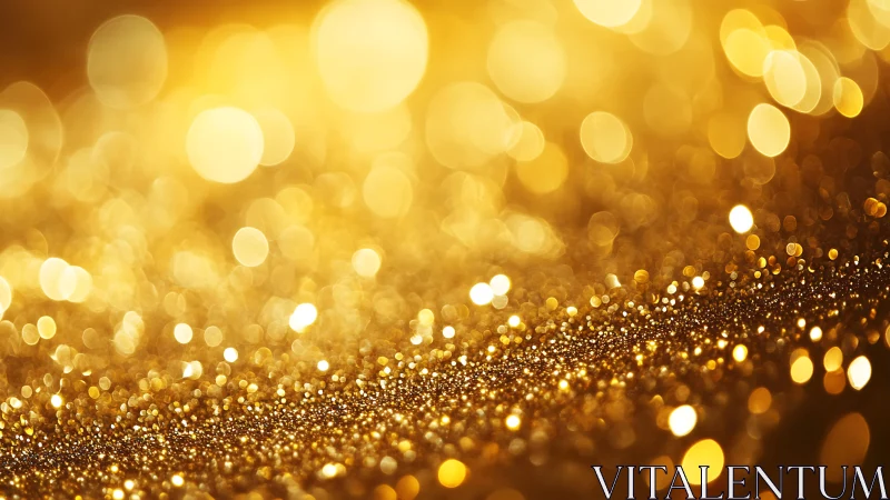 Golden glitter bokeh background with sparkling light effects.