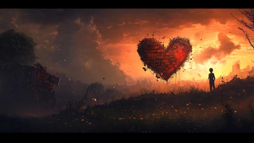 Heart of Hope Glowing in a Burning World