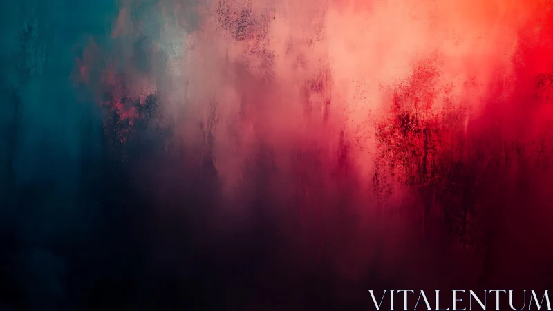 Abstract gradient painting with deep blue and vibrant red hues.