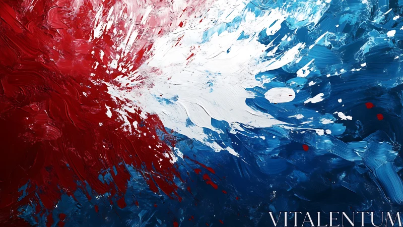 Dynamic tricolor impasto abstraction in sweeping radial motion.