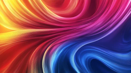 Vibrant flowing color waves in red, yellow, pink, and blue.