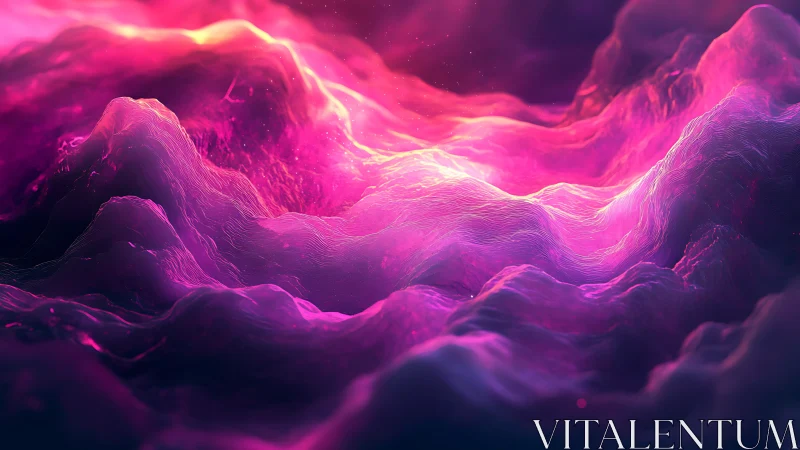 Luminescent pink terrain with flowing abstract contours.