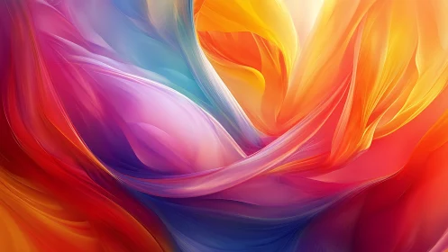 Flowing ribbons of color swirl in luminous abstract motion.