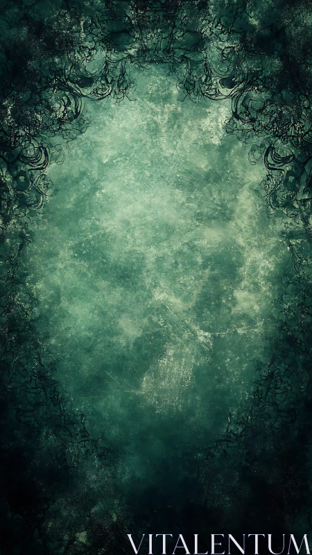 Moody teal grunge frame suggests a mysterious hidden portal