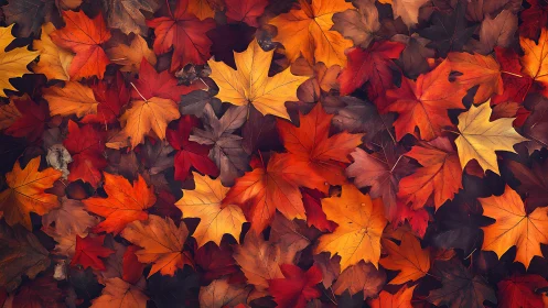 Photographic study of overlapping autumn maple foliage patterns.