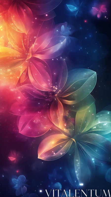 Luminescent Floral Forms in Chromatic Gradient Space