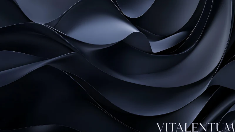 Abstract dark metallic waves in modern minimalist digital art.