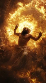 Sunburst Ascendant in a Cathedral of Cosmic Fire.