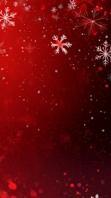 Crimson gradient field with vectorial snowflake dispersion.